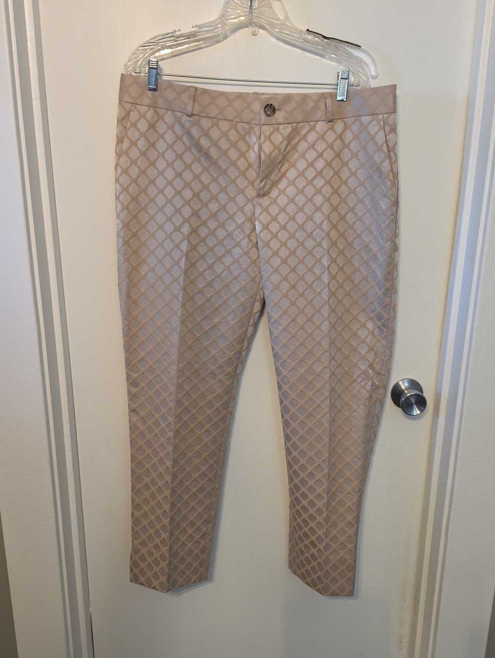 Banana Republic Beige Diamond Jacquard Cropped Pants